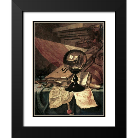 Vanitas Black Modern Wood Framed Art Print with Double Matting by Van der Vinne, Vincent Laurensz