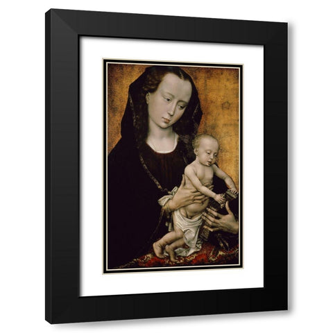 Madonna and Child Black Modern Wood Framed Art Print with Double Matting by Van der Weyden, Rogier