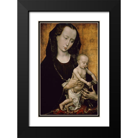 Madonna and Child Black Modern Wood Framed Art Print with Double Matting by Van der Weyden, Rogier