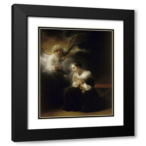 The Virgin of the Immaculate Conception Black Modern Wood Framed Art Print with Double Matting by Van Hoogstraten, Samuel