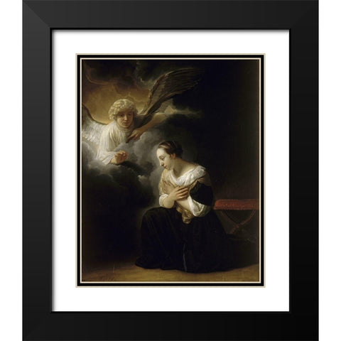 The Virgin of the Immaculate Conception Black Modern Wood Framed Art Print with Double Matting by Van Hoogstraten, Samuel