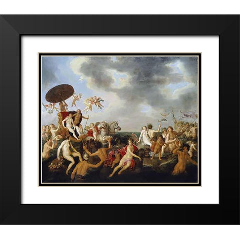 Triumph of Galatea Black Modern Wood Framed Art Print with Double Matting by Van Nieulandt, Adriaen I