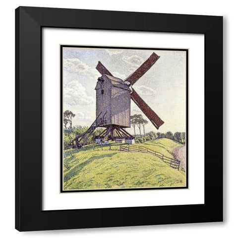 Le Moulin de Kalf Black Modern Wood Framed Art Print with Double Matting by Van Rysselberghe, Theo