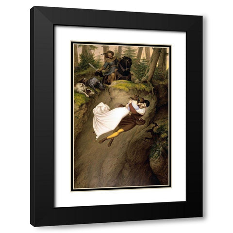 Leap from the Rock Black Modern Wood Framed Art Print with Double Matting by Von Carolsfeld, Julius Schnorr