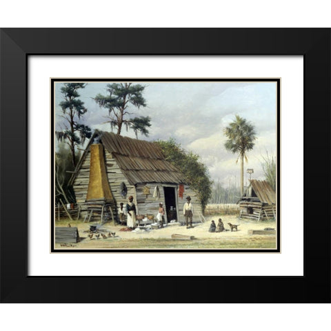Laundry Day Black Modern Wood Framed Art Print with Double Matting by Walker, William Aiken