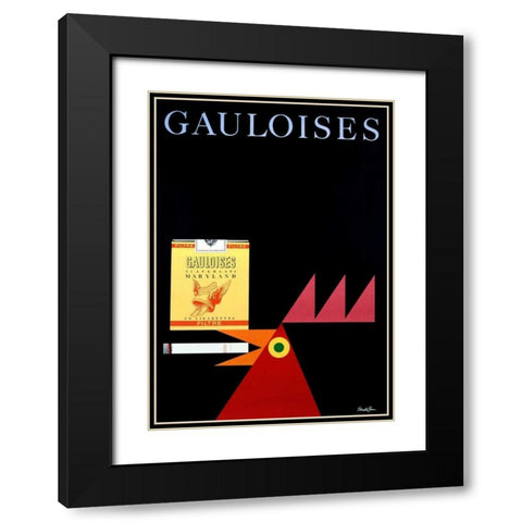 Gauloises Black Modern Wood Framed Art Print with Double Matting by Brun, Donald