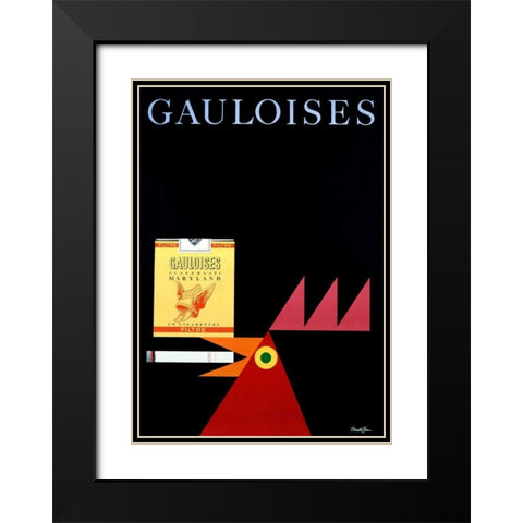Gauloises Black Modern Wood Framed Art Print with Double Matting by Brun, Donald