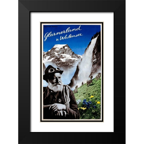 Glarnerland and Walensee Black Modern Wood Framed Art Print with Double Matting by Matter, Herbert