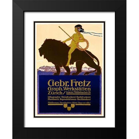 Gebr Fretz Black Modern Wood Framed Art Print with Double Matting by Moos, Carl