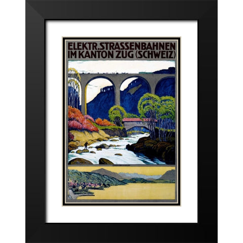 Elekktr Strassenbahnen im Kanton Zug Black Modern Wood Framed Art Print with Double Matting by Schlatter, Ernst Emil
