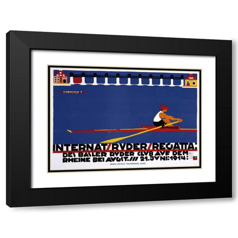 Internat / Ruder / Regatta Black Modern Wood Framed Art Print with Double Matting by Stoecklin, Niklaus