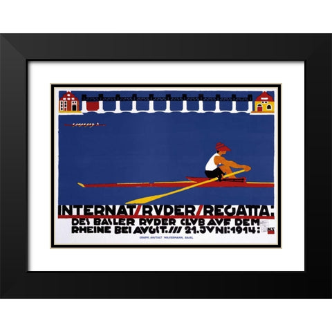 Internat / Ruder / Regatta Black Modern Wood Framed Art Print with Double Matting by Stoecklin, Niklaus