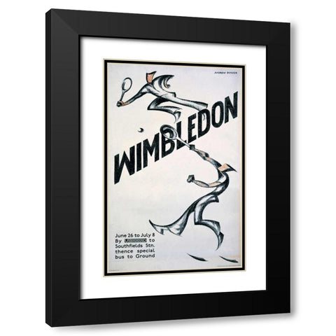 Wimbledon Black Modern Wood Framed Art Print with Double Matting by Andrews, Sybil
