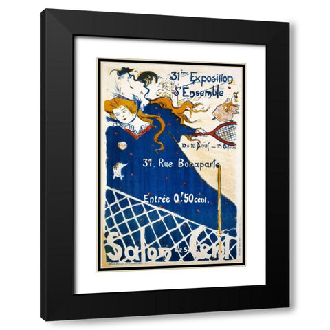 Salon des Cent Black Modern Wood Framed Art Print with Double Matting by Lobel, P.H.