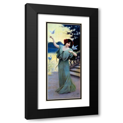 Chaussures Laffite / Nouvel An 1907 Black Modern Wood Framed Art Print with Double Matting by Unknown