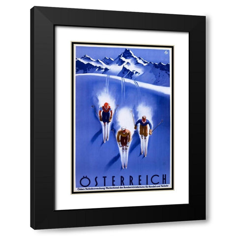 Ã–sterreich Black Modern Wood Framed Art Print with Double Matting by Unknown