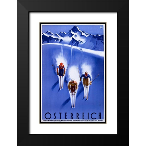 Ã–sterreich Black Modern Wood Framed Art Print with Double Matting by Unknown