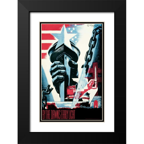 By Dawnâ€™s Early Light Black Modern Wood Framed Art Print with Double Matting by Carlu, Natacha