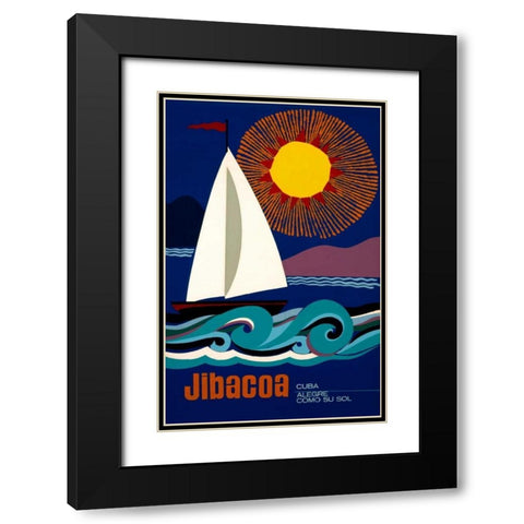 Jibacoa Black Modern Wood Framed Art Print with Double Matting by Hernandez, Jorge