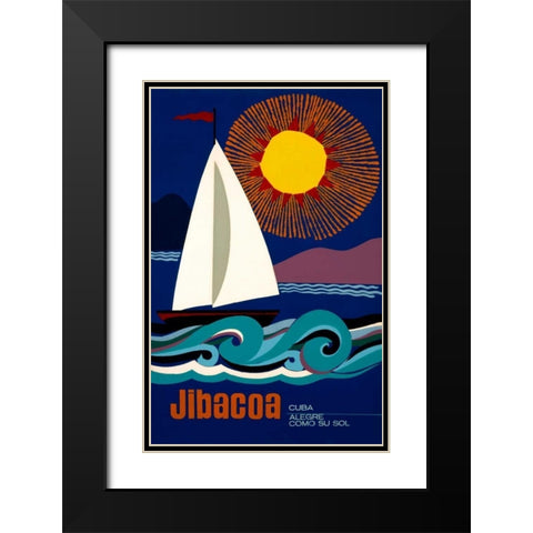 Jibacoa Black Modern Wood Framed Art Print with Double Matting by Hernandez, Jorge