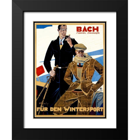 Bach / Fur den Wintersport Black Modern Wood Framed Art Print with Double Matting by Engelhard, Julius Ussy