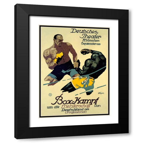 Box-Kampf Black Modern Wood Framed Art Print with Double Matting by Engelhard, Julius Ussy