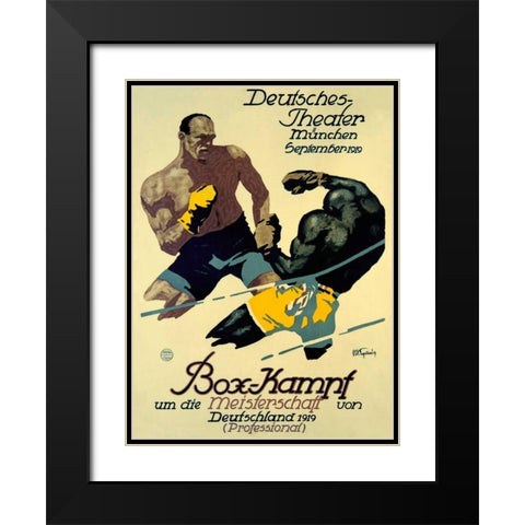 Box-Kampf Black Modern Wood Framed Art Print with Double Matting by Engelhard, Julius Ussy
