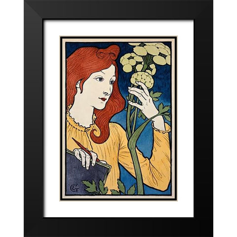 Salon des Cent / ExVintageition E Grasset Black Modern Wood Framed Art Print with Double Matting by Grasset, Eugene