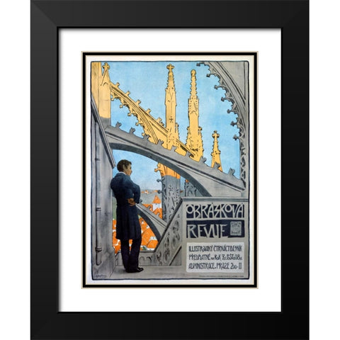Obrazkova Revue Black Modern Wood Framed Art Print with Double Matting by Hofbauer, Arnost