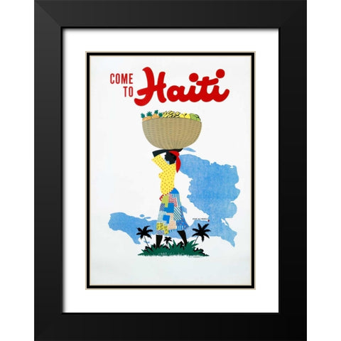 Come to Haiti Black Modern Wood Framed Art Print with Double Matting by Lafond, E.