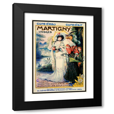 Martigny Black Modern Wood Framed Art Print with Double Matting by Metivet, Luc