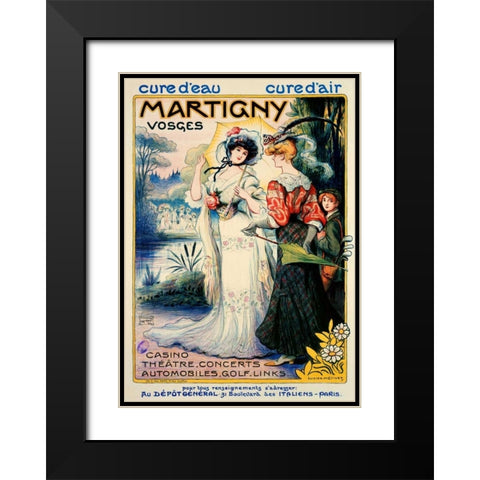 Martigny Black Modern Wood Framed Art Print with Double Matting by Metivet, Luc