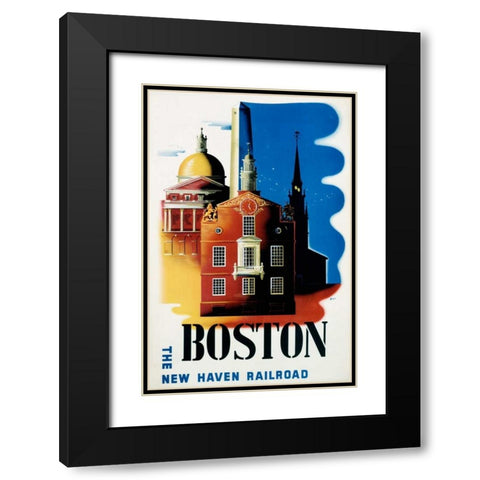 New Haven Railroad / Boston Black Modern Wood Framed Art Print with Double Matting by Nason, Ben