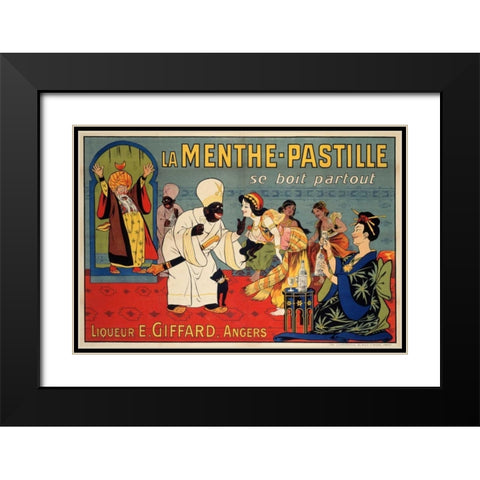 La Menthe-Pastille Black Modern Wood Framed Art Print with Double Matting by Oge, Eugene