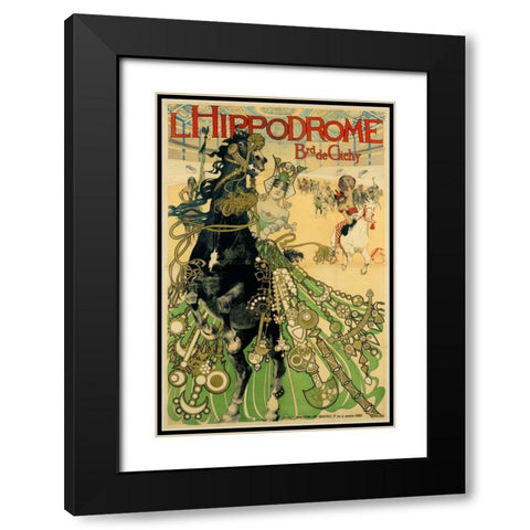 LHippodrome Black Modern Wood Framed Art Print with Double Matting by Orazi, Manuel