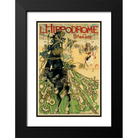 LHippodrome Black Modern Wood Framed Art Print with Double Matting by Orazi, Manuel