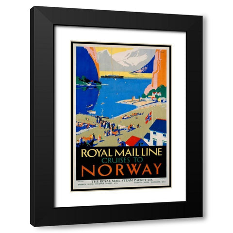 Royal Mail Cruises / Norway Black Modern Wood Framed Art Print with Double Matting by Padden, Daphne