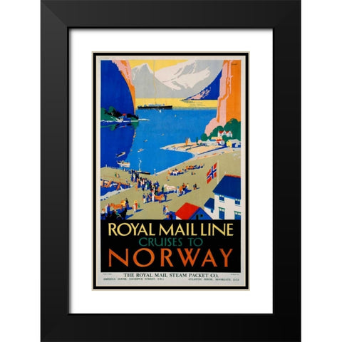 Royal Mail Cruises / Norway Black Modern Wood Framed Art Print with Double Matting by Padden, Daphne