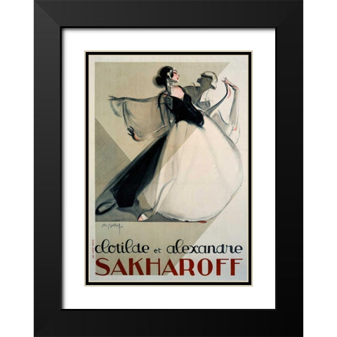 Clotilde et Alexandre Sakharoff Black Modern Wood Framed Art Print with Double Matting by Petit, Philippe