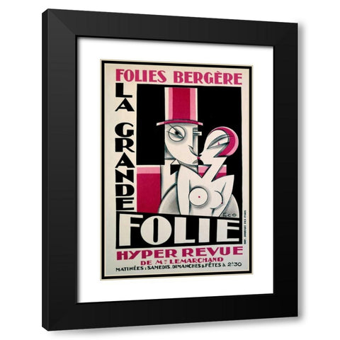 Folies-Bergere / La Grande Folie Black Modern Wood Framed Art Print with Double Matting by Pico
