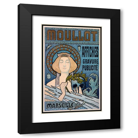 Moullot Black Modern Wood Framed Art Print with Double Matting by Roux, E.