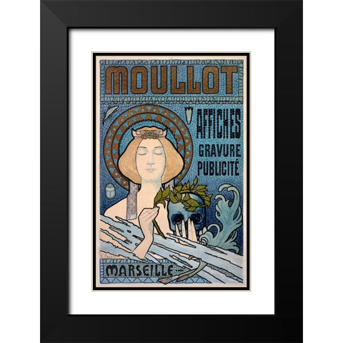 Moullot Black Modern Wood Framed Art Print with Double Matting by Roux, E.