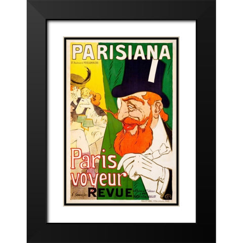 Parisiana / Paris voyeur Black Modern Wood Framed Art Print with Double Matting by Saunier, J.