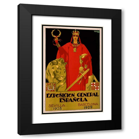 Exposicion General Epanola Black Modern Wood Framed Art Print with Double Matting by De Castro, Francisco Hohenleiter