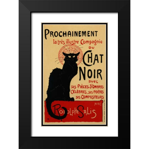 Chat Noir / Prochainement Black Modern Wood Framed Art Print with Double Matting by Steinlen, Theophile