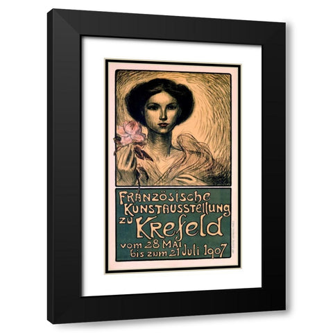 Franzosische Kunstausstellung zu Krefeld Black Modern Wood Framed Art Print with Double Matting by Steinlen, Theophile