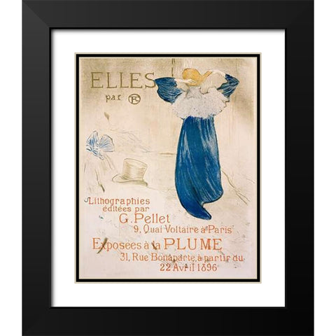 Elles Black Modern Wood Framed Art Print with Double Matting by Toulouse-Lautrec, Henri