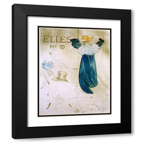 Elles Black Modern Wood Framed Art Print with Double Matting by Toulouse-Lautrec, Henri