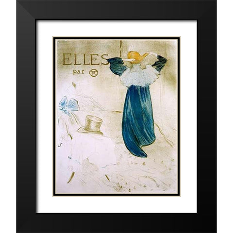 Elles Black Modern Wood Framed Art Print with Double Matting by Toulouse-Lautrec, Henri