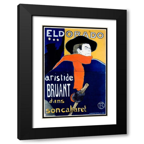 Eldorado / Aristide Bruant Black Modern Wood Framed Art Print with Double Matting by Toulouse-Lautrec, Henri